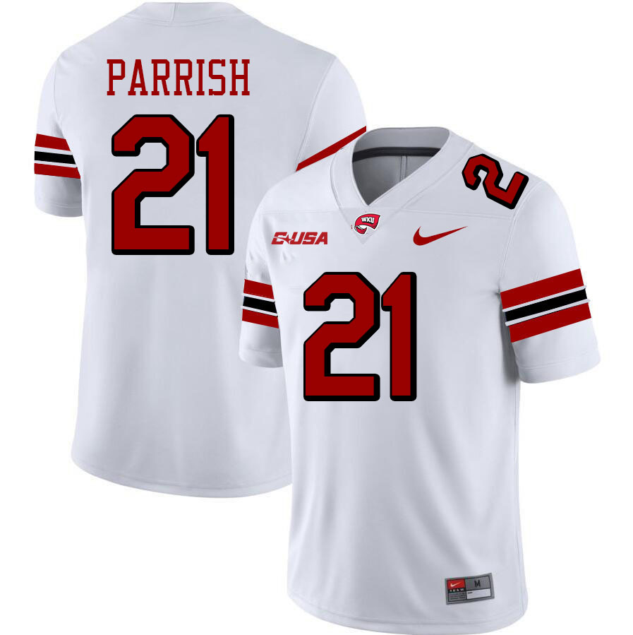 Marvis Parrish WKU Jersey, Western Kentucky Hilltoppers #21 Marvis Parrish Jersey Youth-White